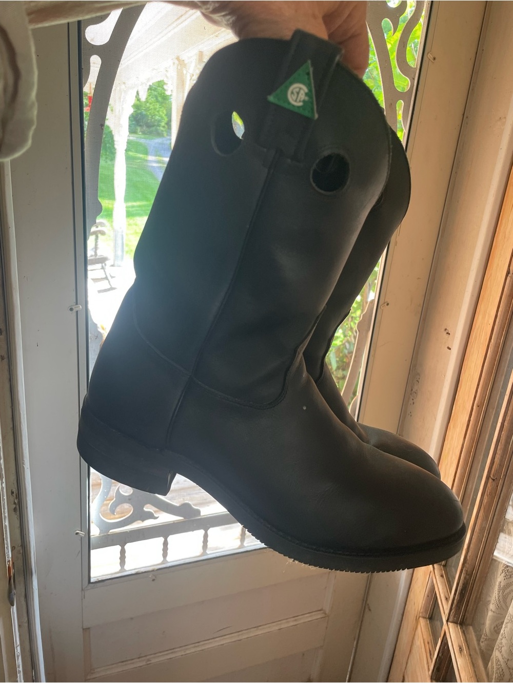 Men's Black leather steel toe /Work /Pull-On Boots - CSA green label